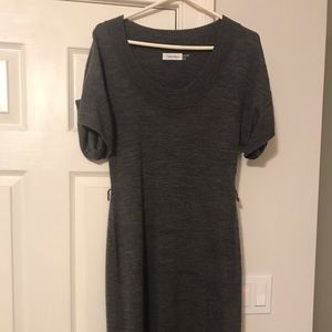 Calvin Klein gray heathered sweater dress